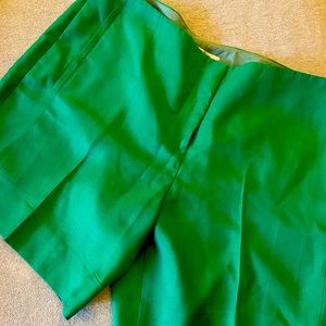 Diane Von Furstenberg green silk dress shorts